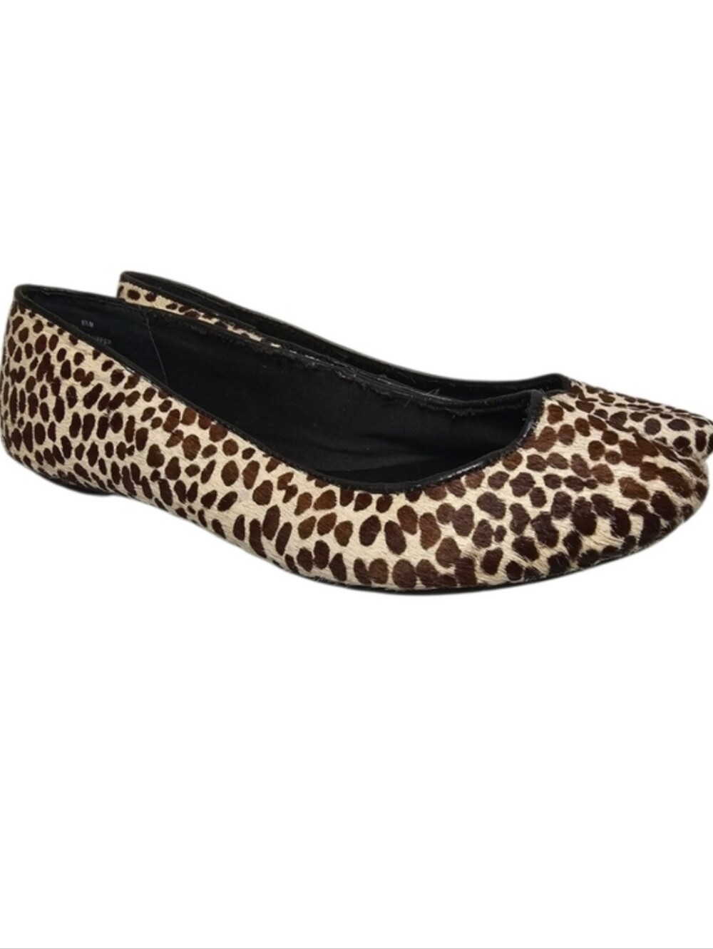 Ann Taylor Ballet Flats Size 9.5 Leopard Spotted Bambi Calf Hair Balletcore